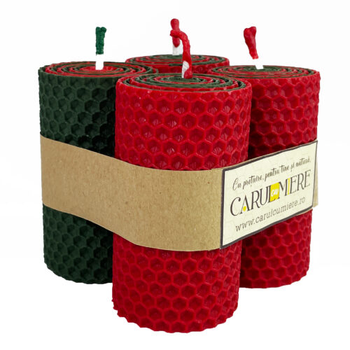 Lumanari advent Red - set 4 bucati, 8.5x5 cm